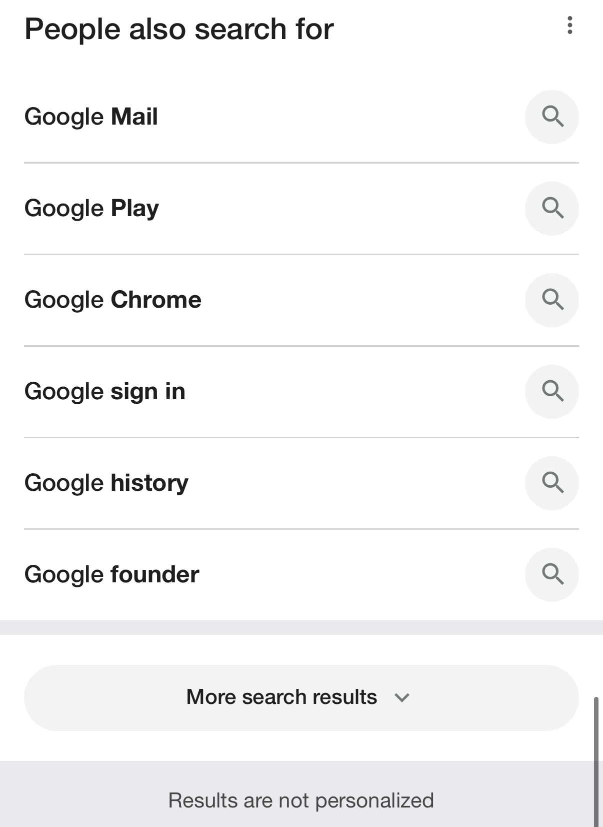 Résultats Google non personnalisés