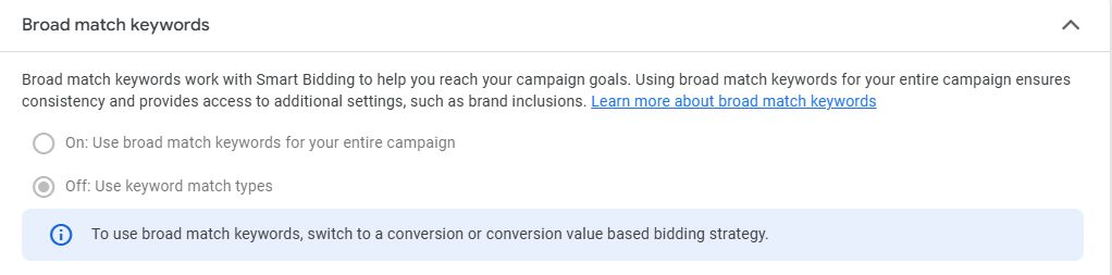 Paramètre de requête large Google Ads