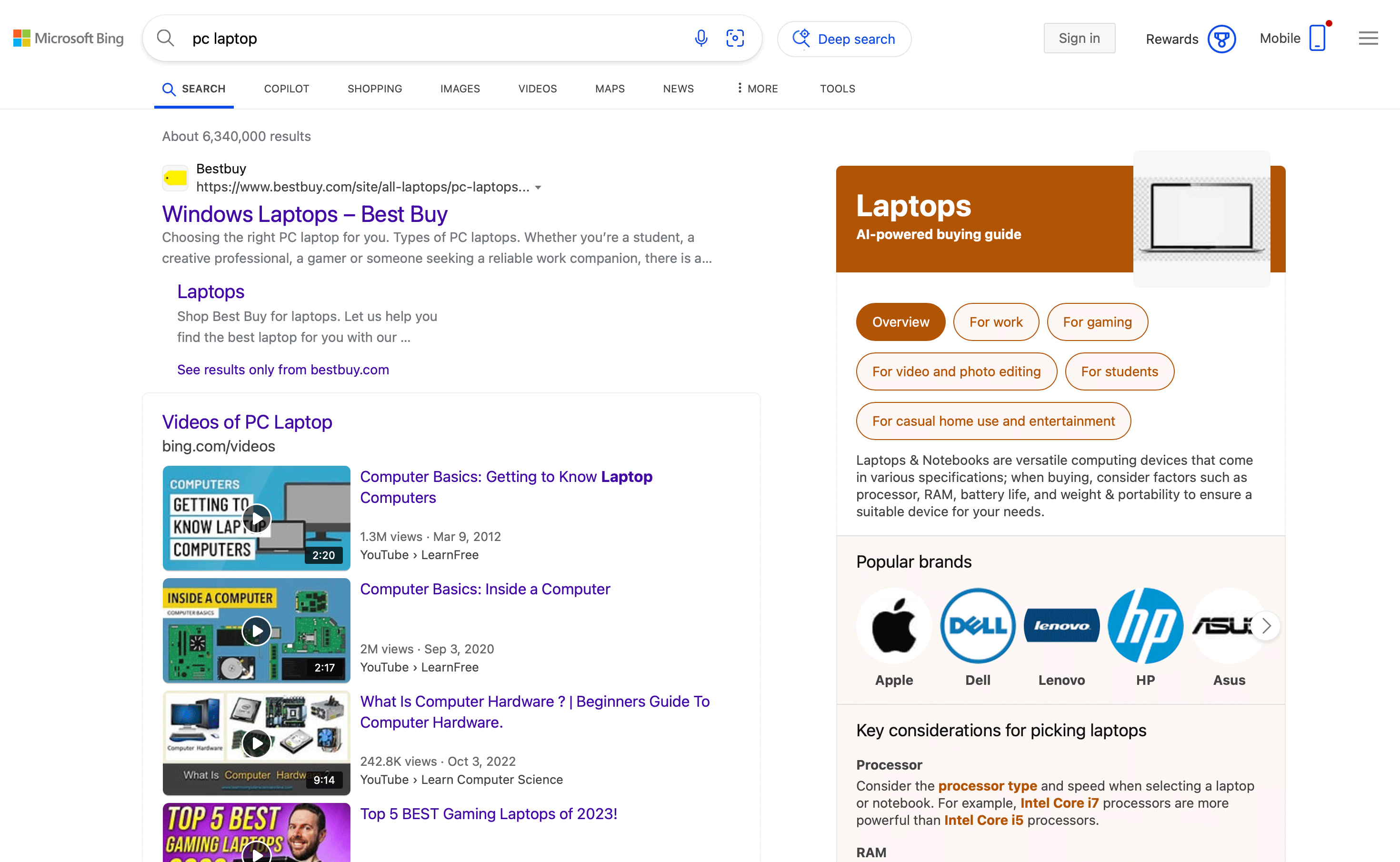 Résultats de la boutique Bing
