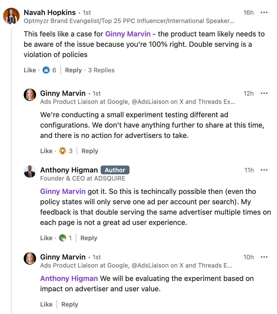 Confirmation de double service Google Ads
