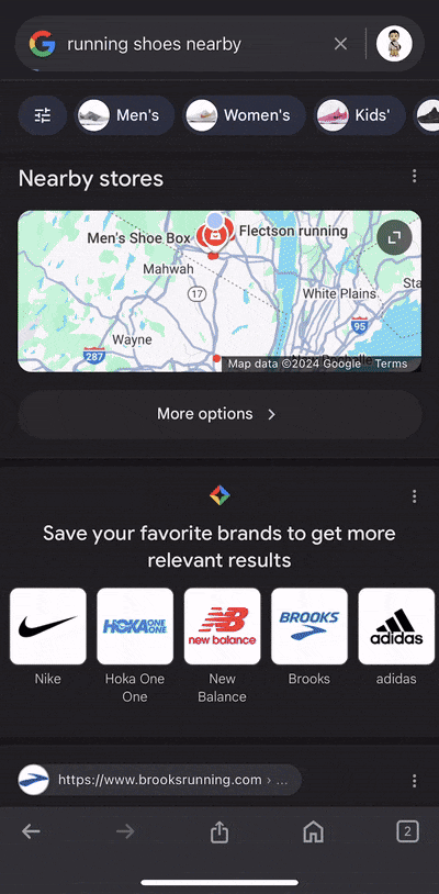 Pack local de carte des magasins à proximité Google