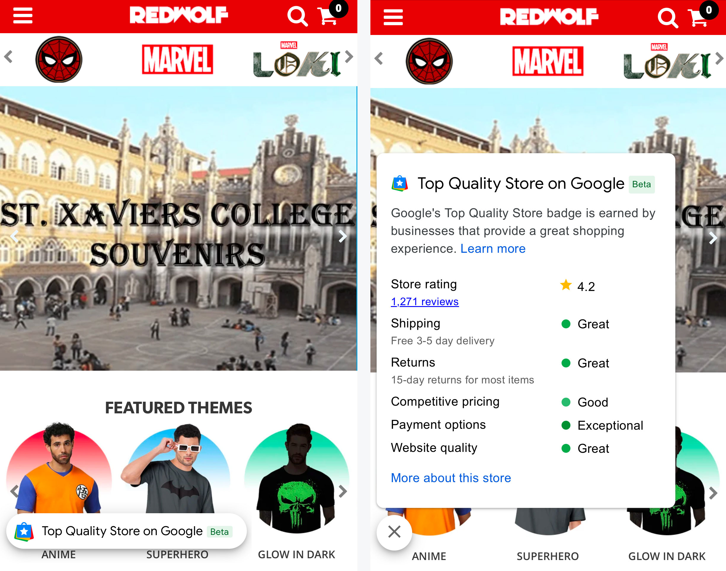 Site Web de la boutique Google Top Quality