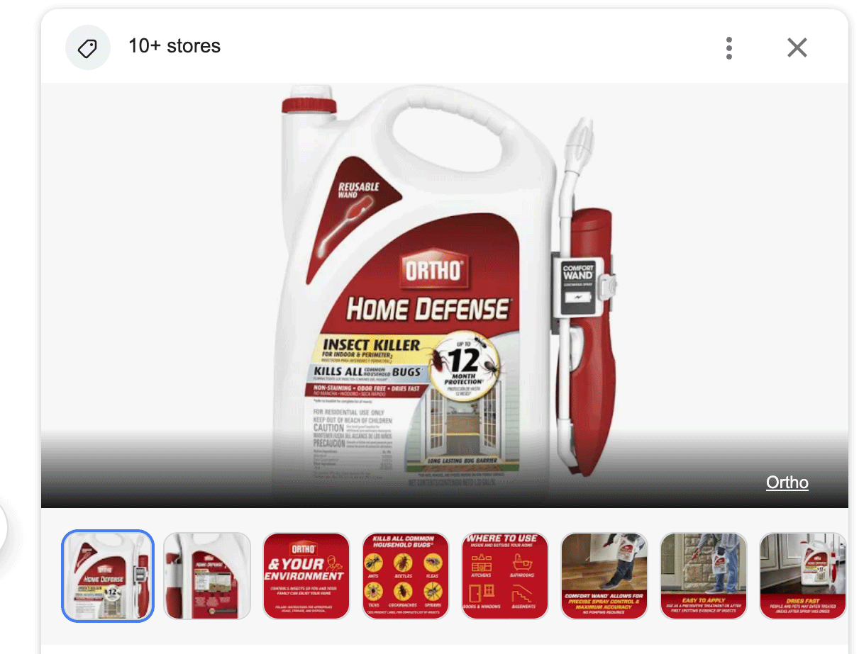 Boutons de détails du produit Google