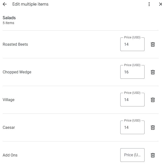 Prix ​​du menu d'édition en vrac GBP