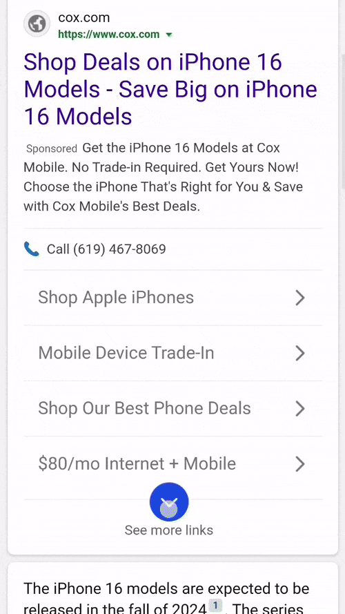 Bing Ads Voir plus de liens Liens annexes