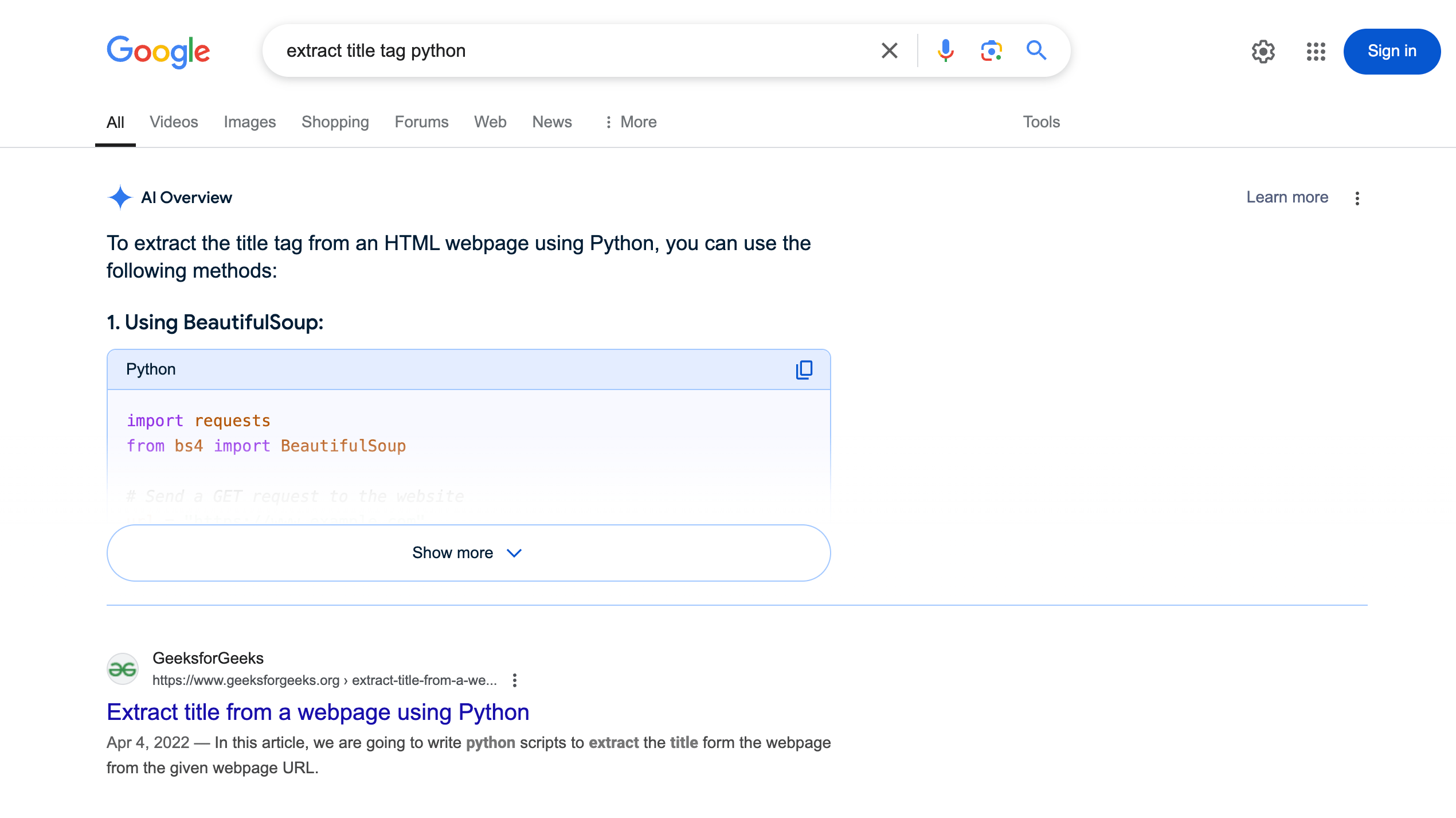 Google AI Présentation de la programmation