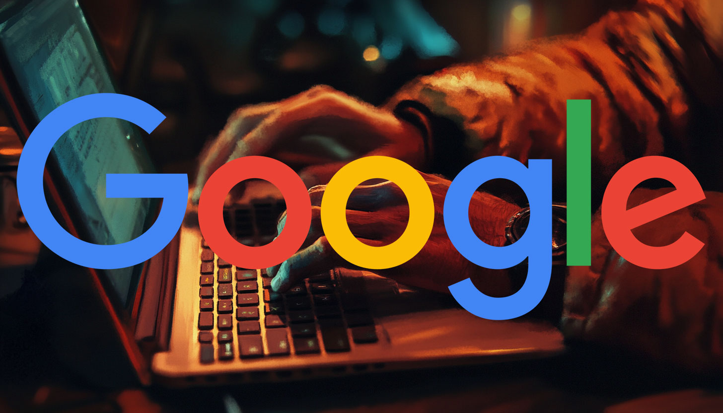 Typing Laptop Google Logo