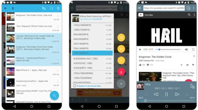Application aux vidéos inférieures