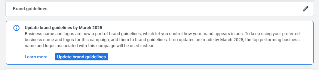 Notification des directives de marque Google ADS