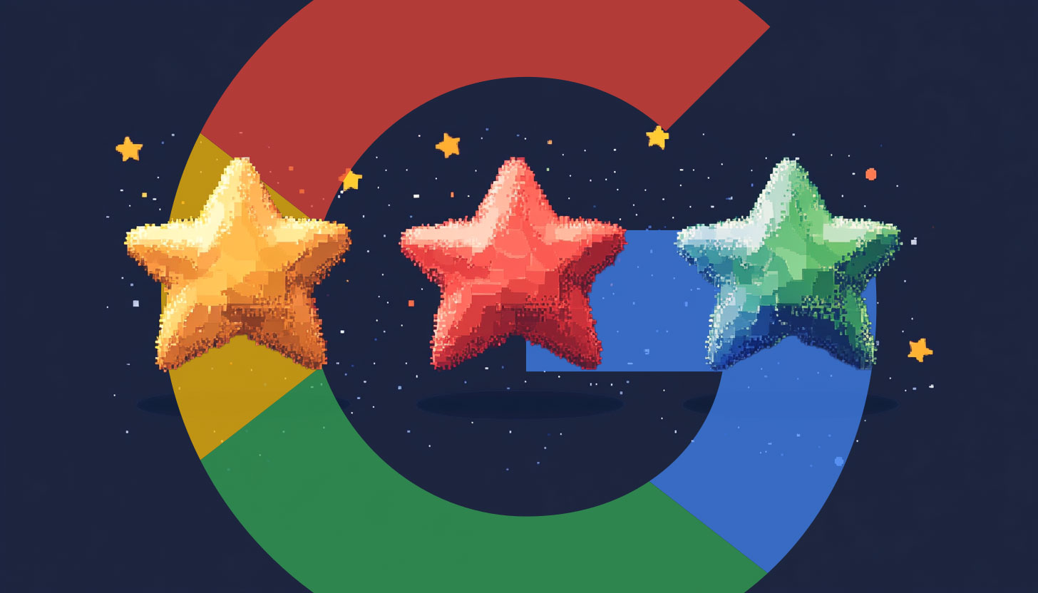 Google Review Stars Pixelated