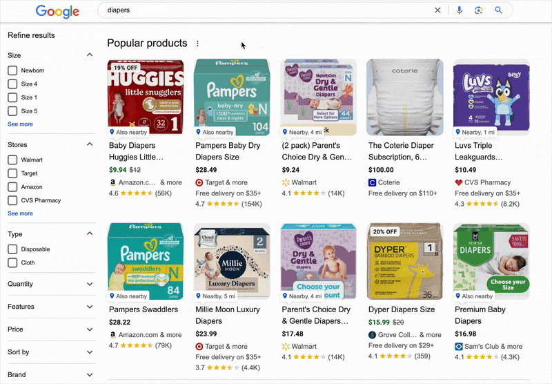 Google Popular Products Article Link Extraits