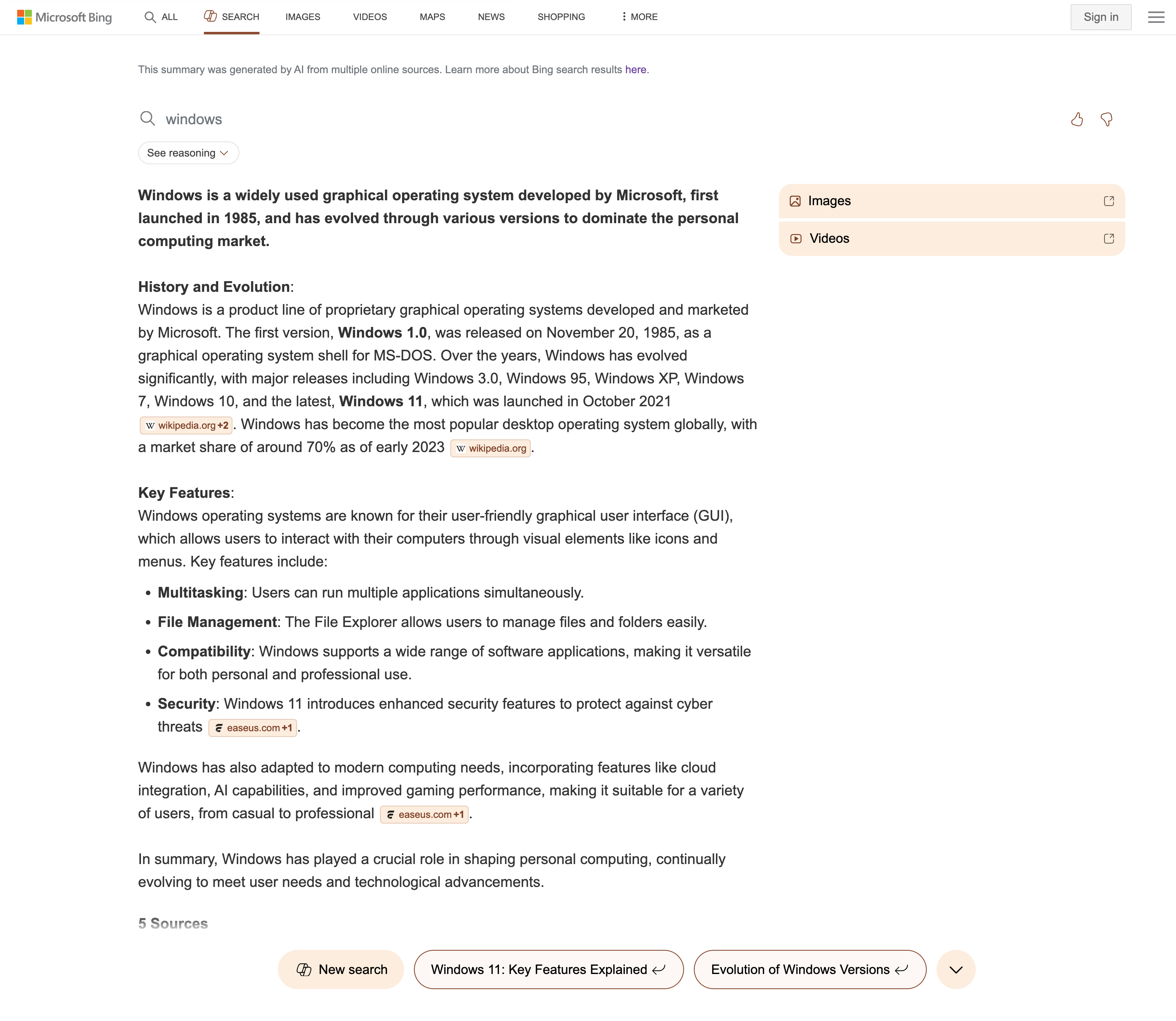 Recherche de copilote bing