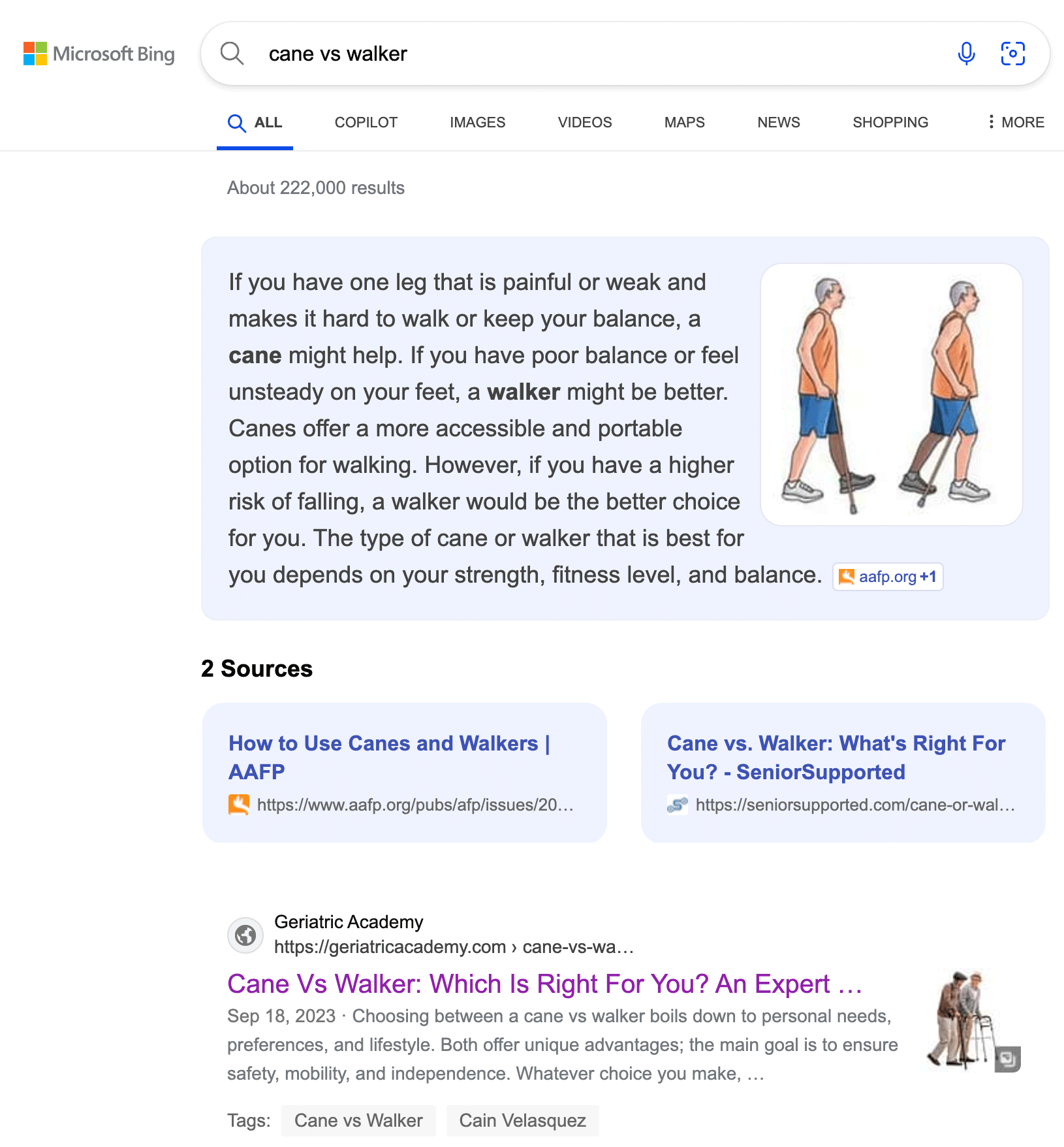 Bing Drops AI Réponse Label