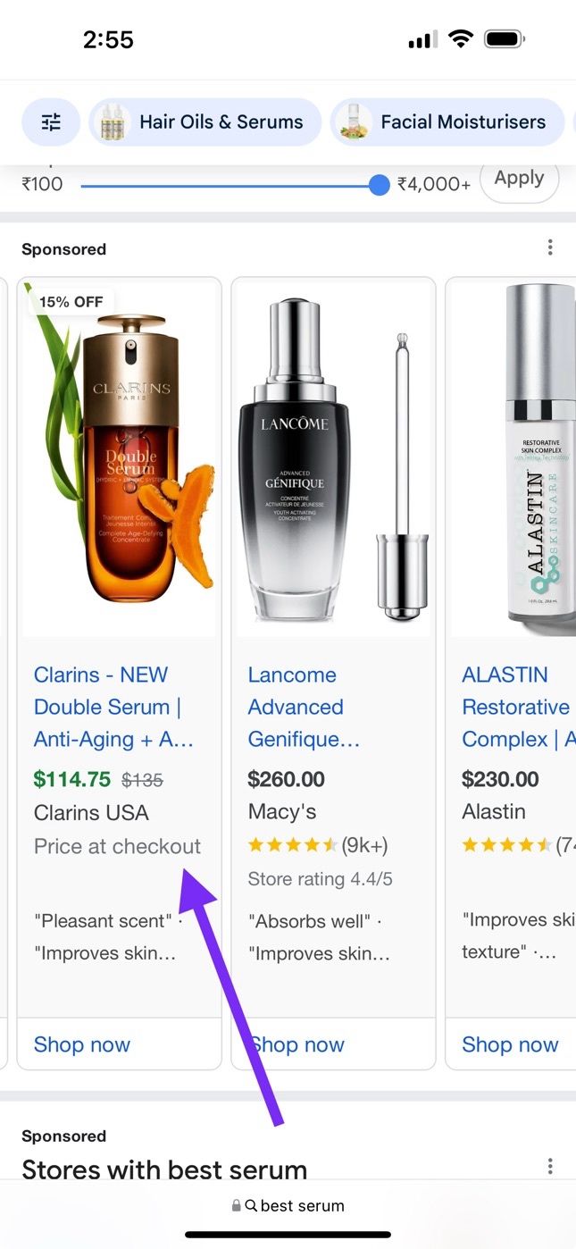 Prix des publicités Google Shopping à la caisse