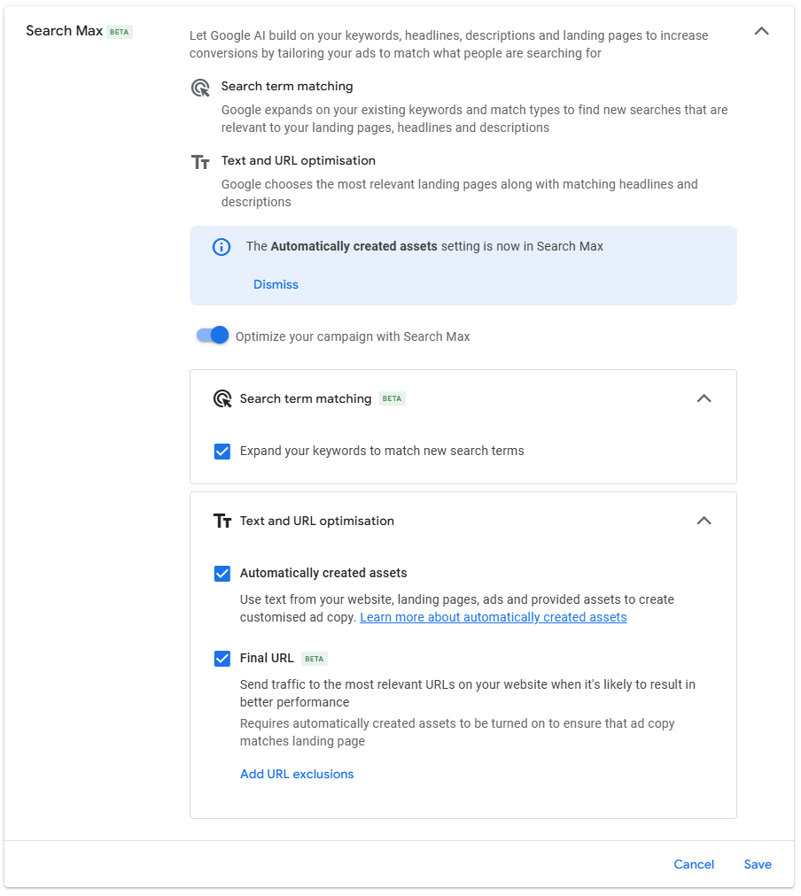 Optimiser avec la recherche Max Toggle
