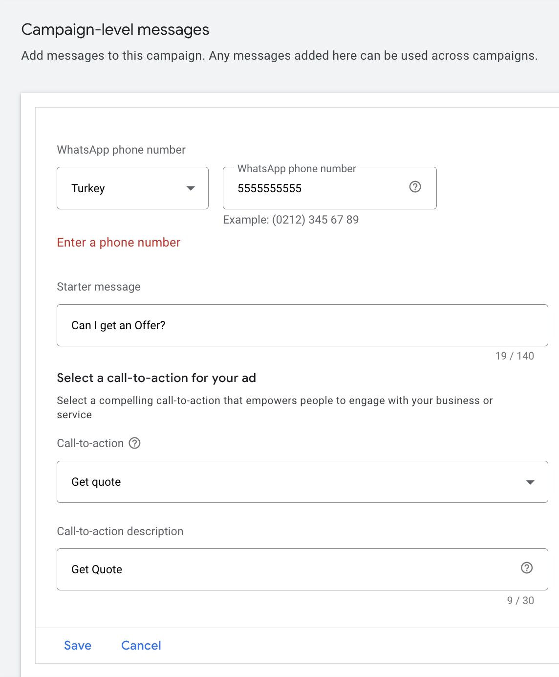 WhatsApp Google Ads PMAX