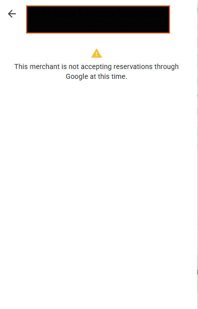 Le restaurant Google Assistant n'accepte pas