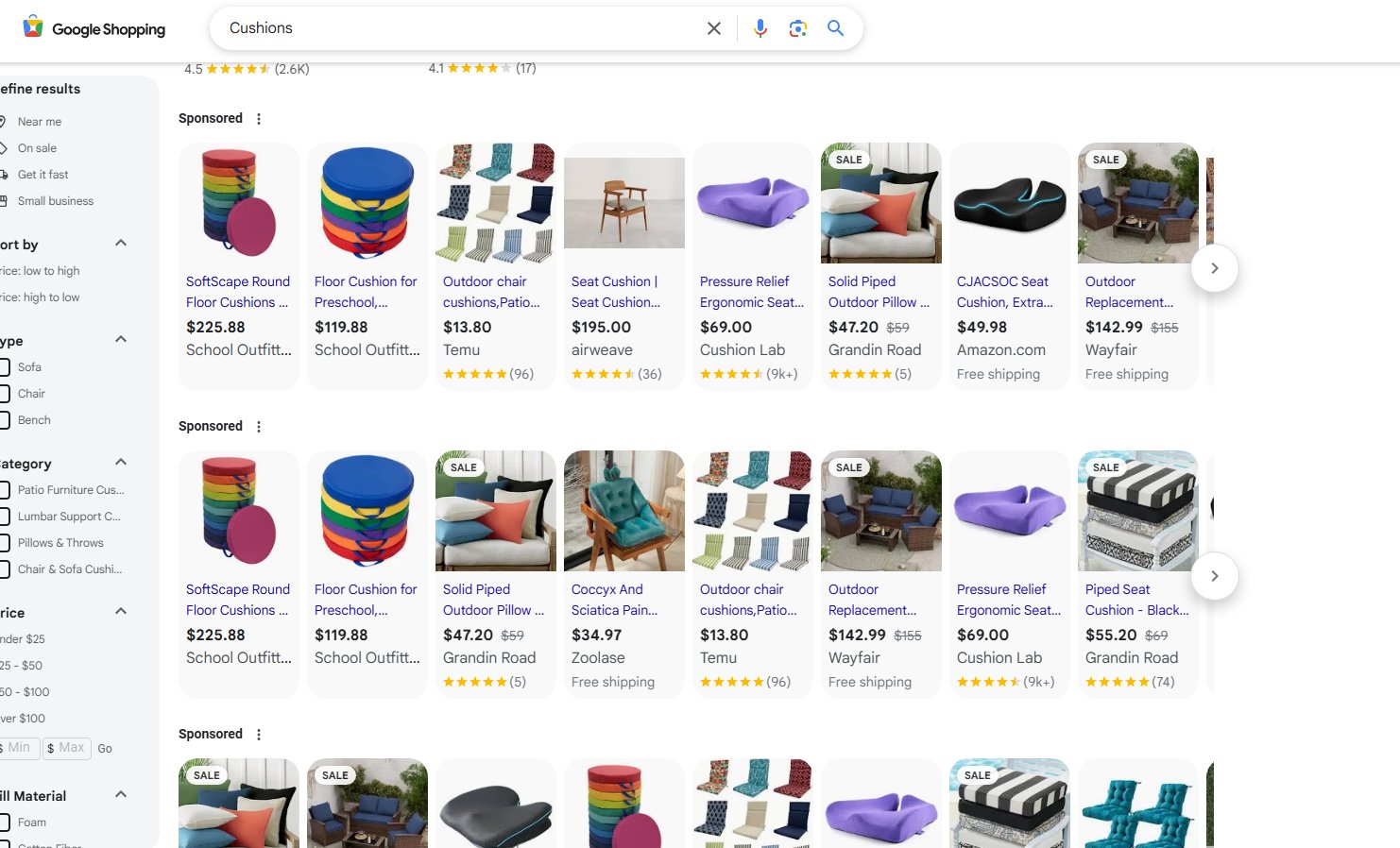 Trois lignes Google Shopping Ads