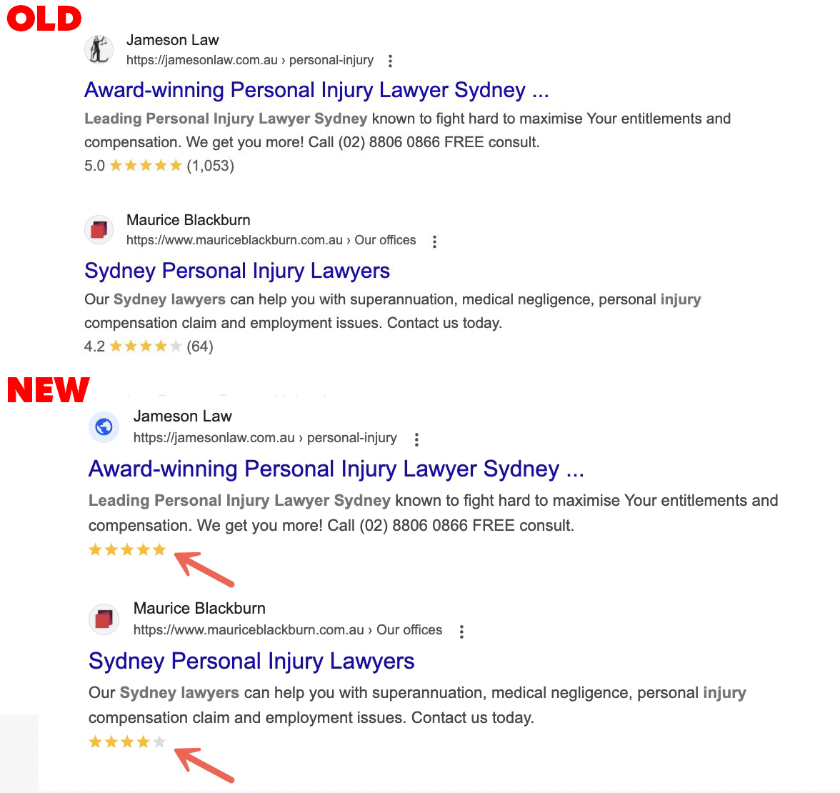 Mise à jour des étoiles Google Review