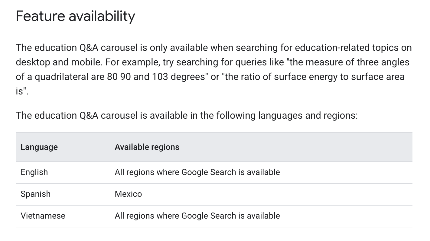 Google Education QA Langues