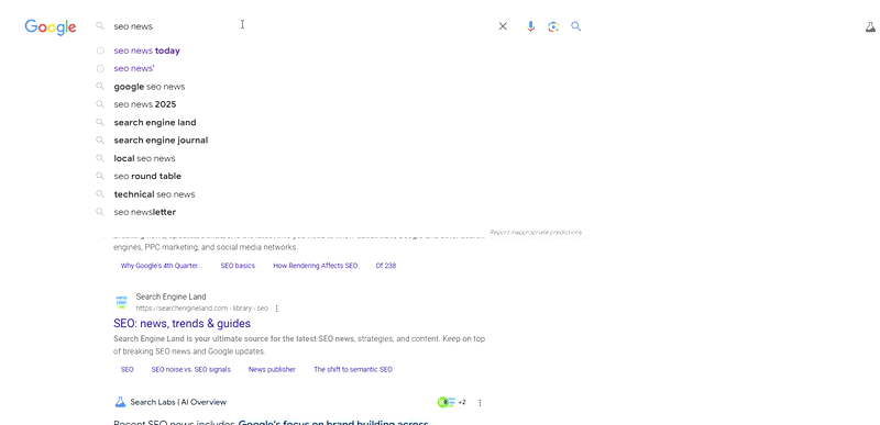 Google AI Présentation du milieu de la page
