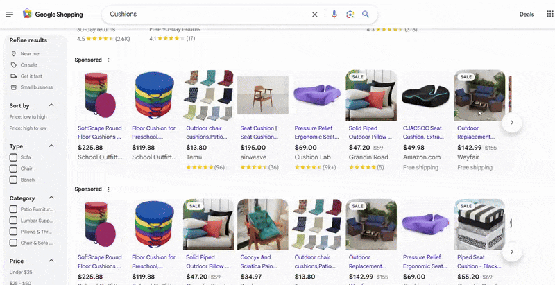 Trois lignes Google Shopping Ads
