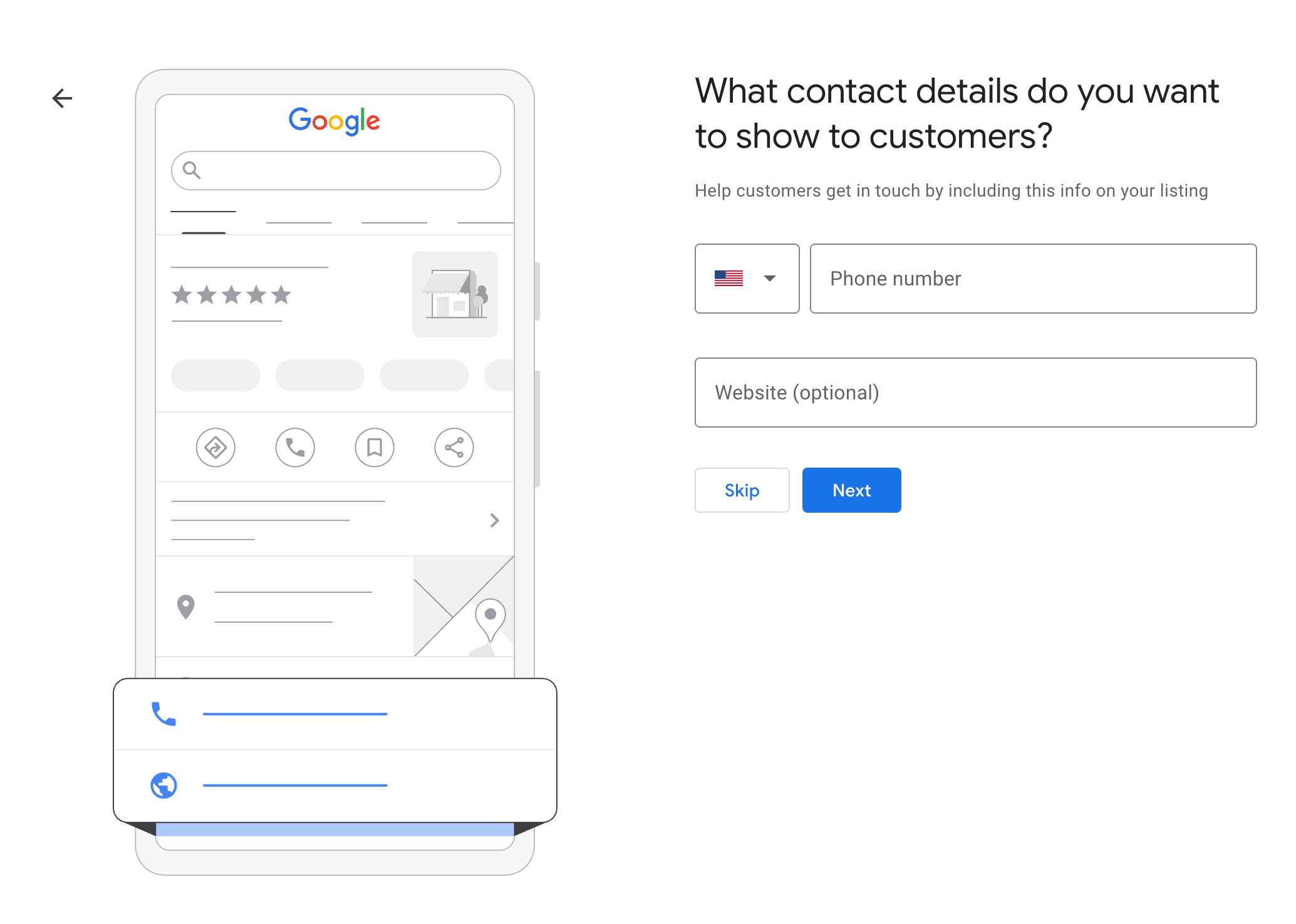 Profil de l'entreprise Google Next Contact cassé