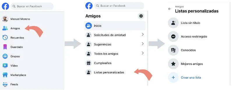 Listes d'amis sur Facebook