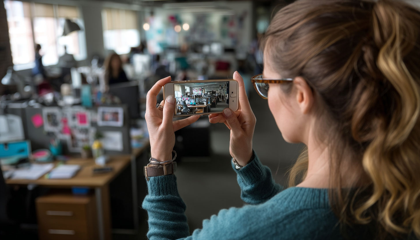 Woman Recording Office Phone
