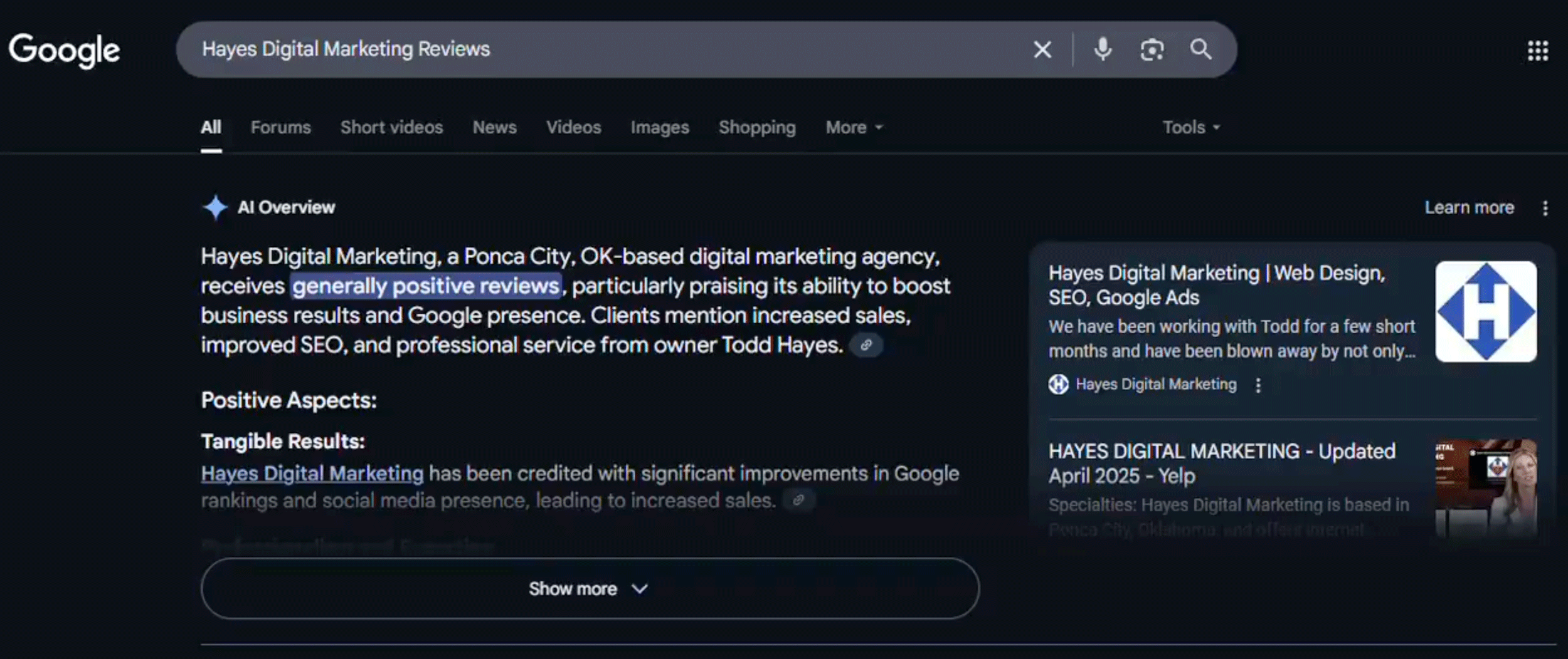 Avis sur Google Local Panels To IA Présentation