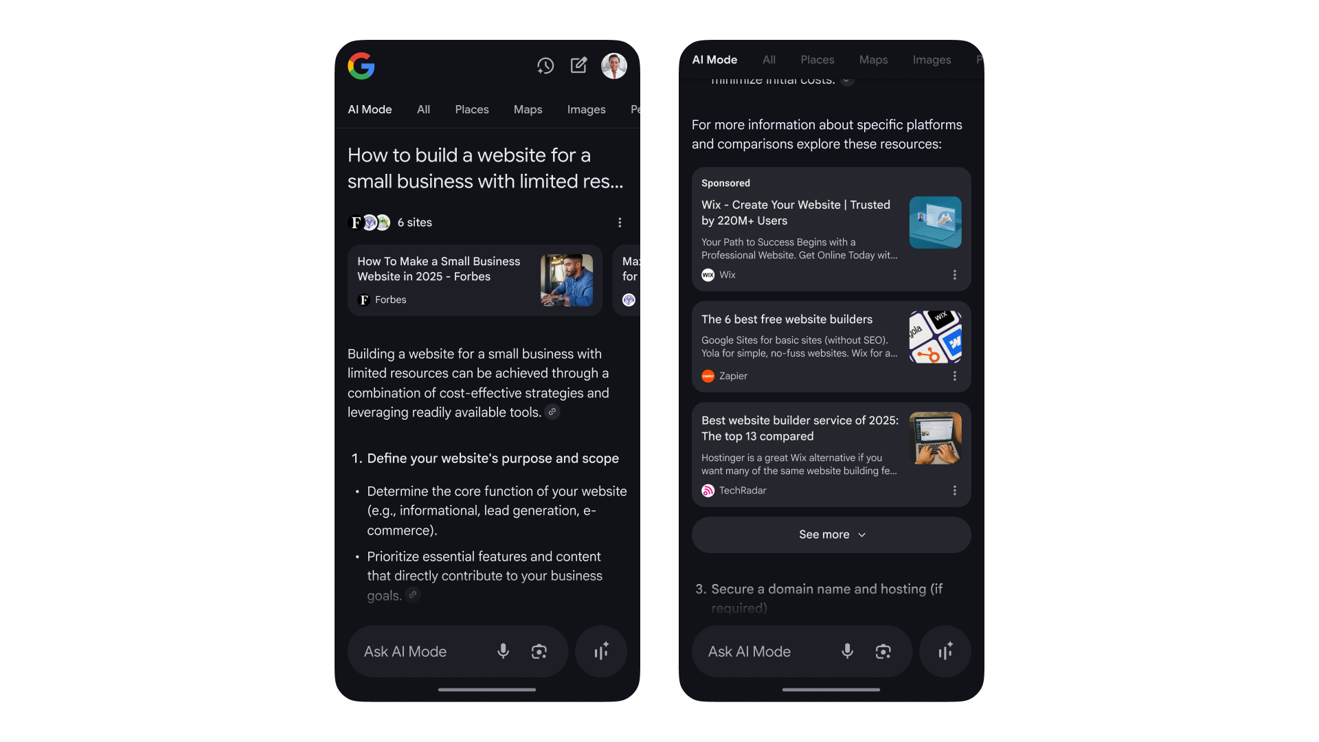 Publicités en mode IA