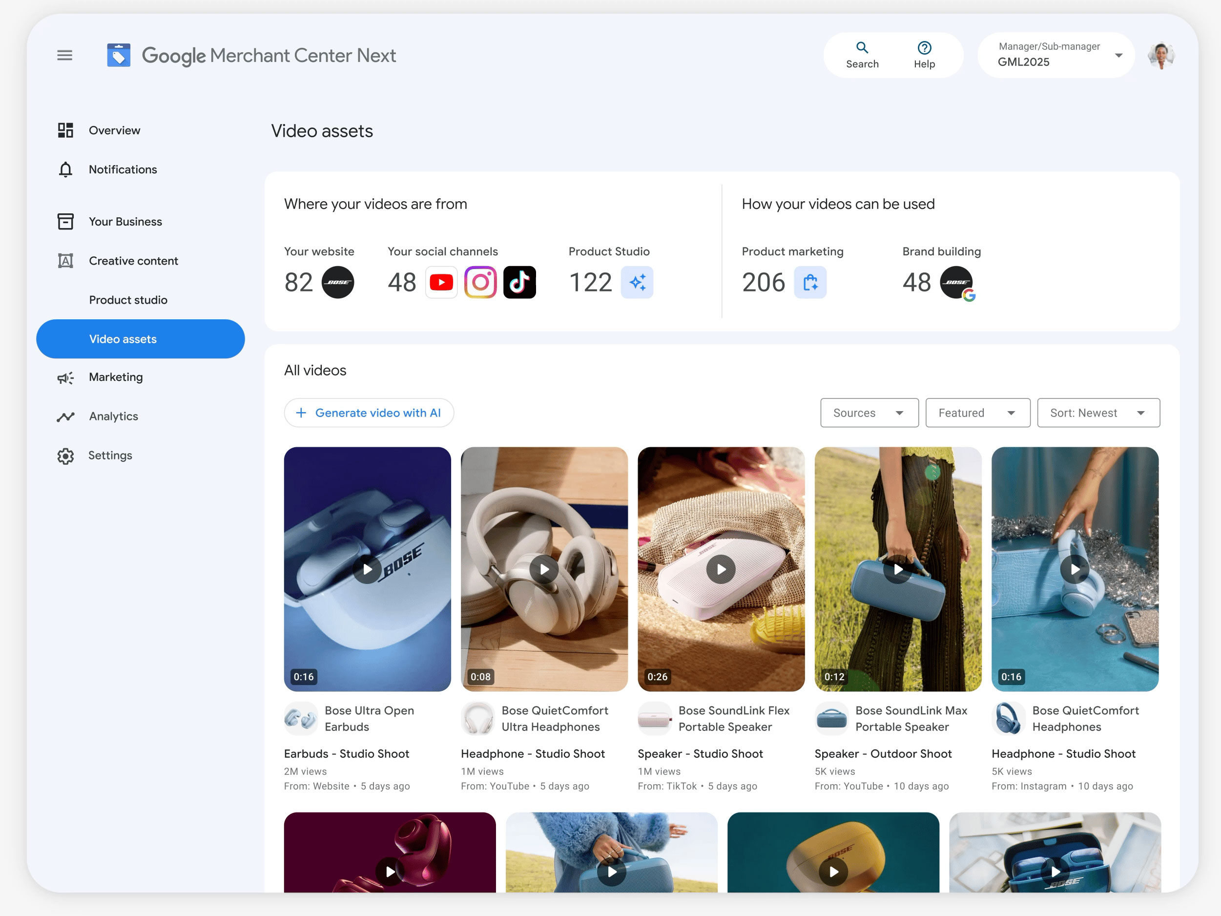 Google Ads Video Manager