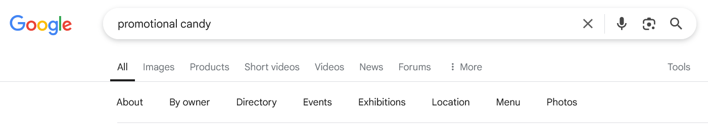 Google sous-deuxième menu