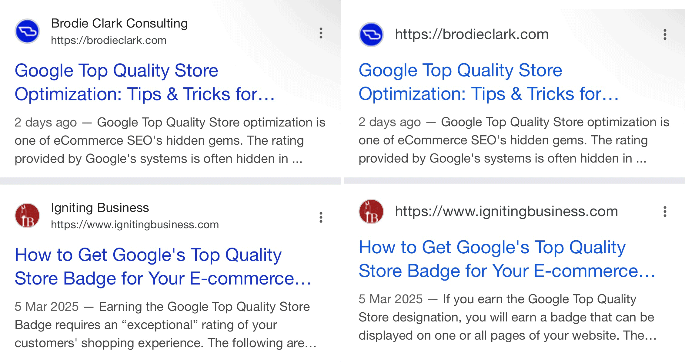 Google Search Sitename est parti