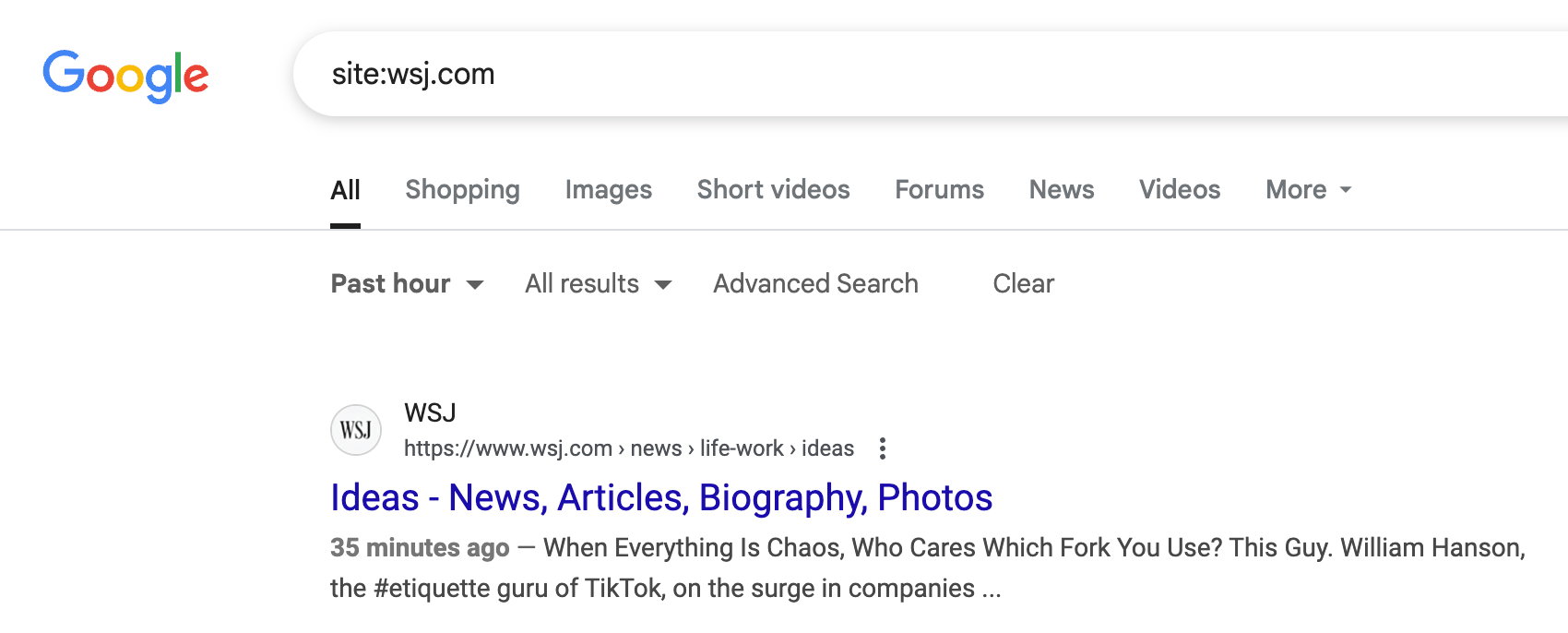 Google servant le bug WSJ