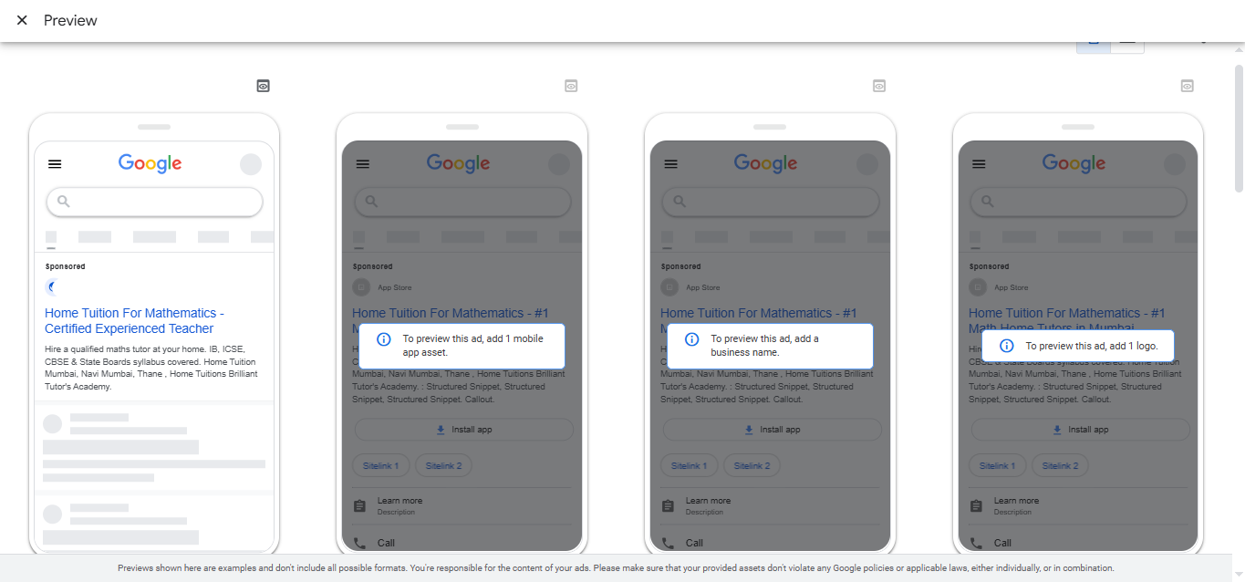 Mise à jour de l'outil de prévisualisation Google ADS ADS
