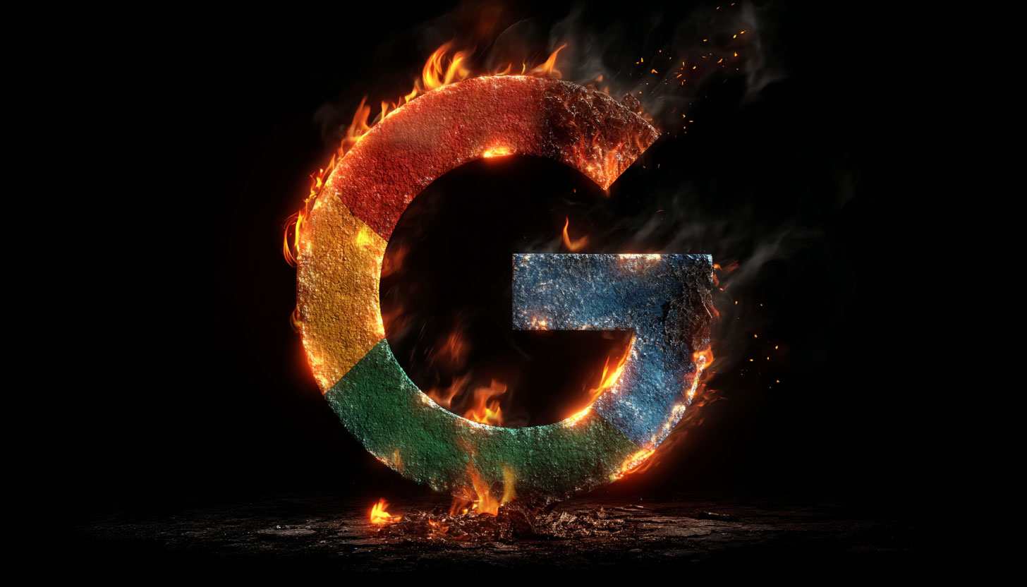 Google Logo Fire