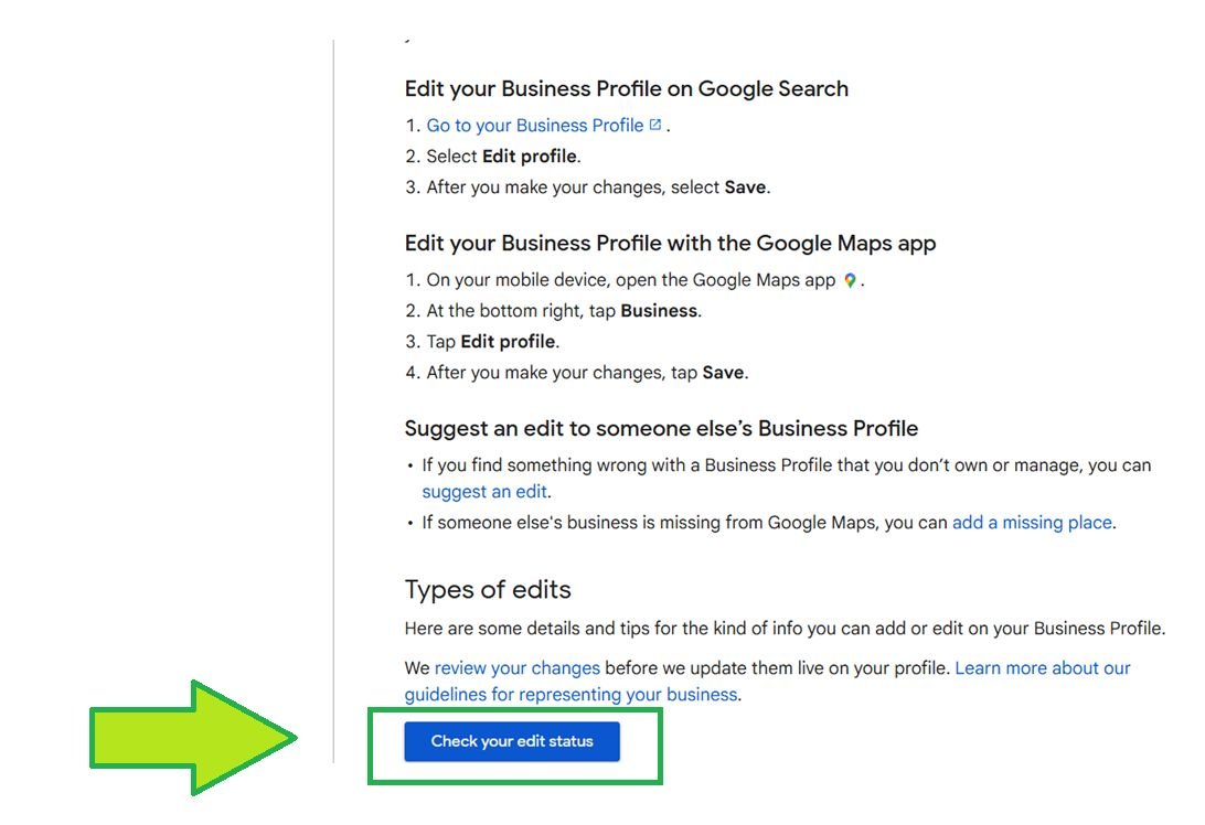 Google Business Profils Modifier l'état