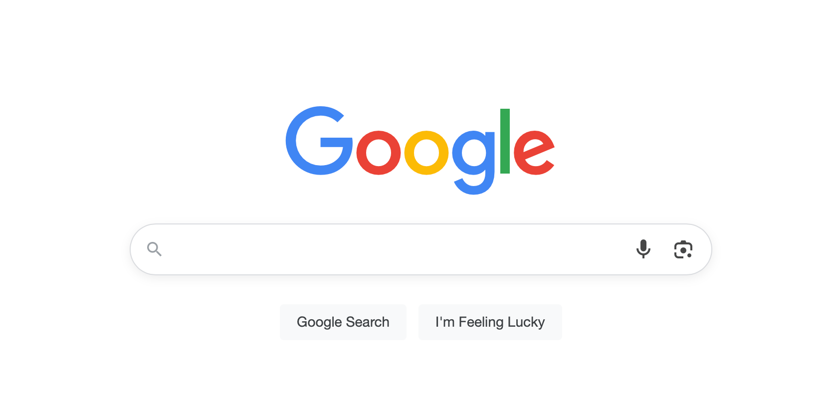 Box de recherche de page d'accueil Google Normal