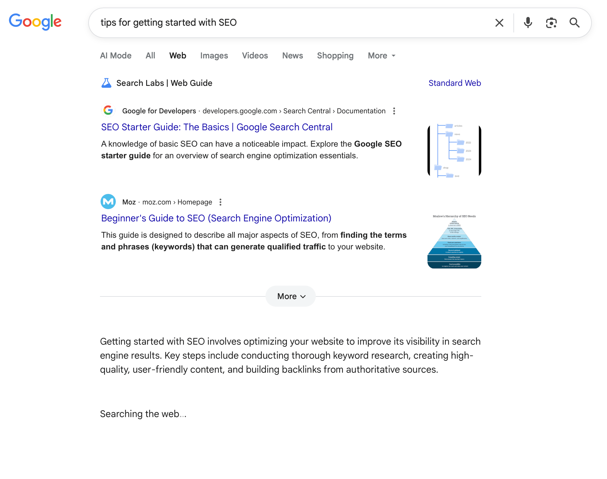 Google Web Guide Démarrage