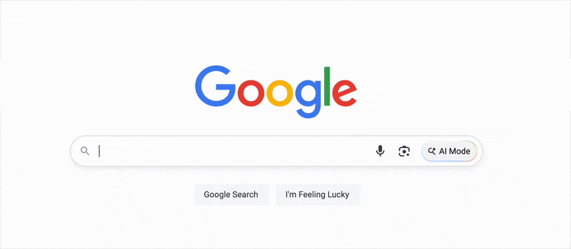 Bouton de recherche de page d'accueil Google Bouton AI