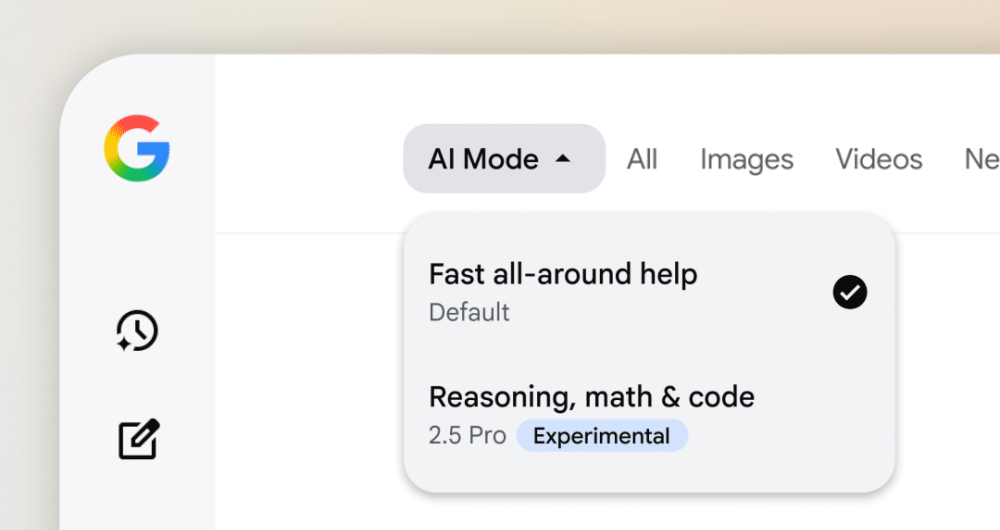 Google AI Mode 2 5 Sélectionnez