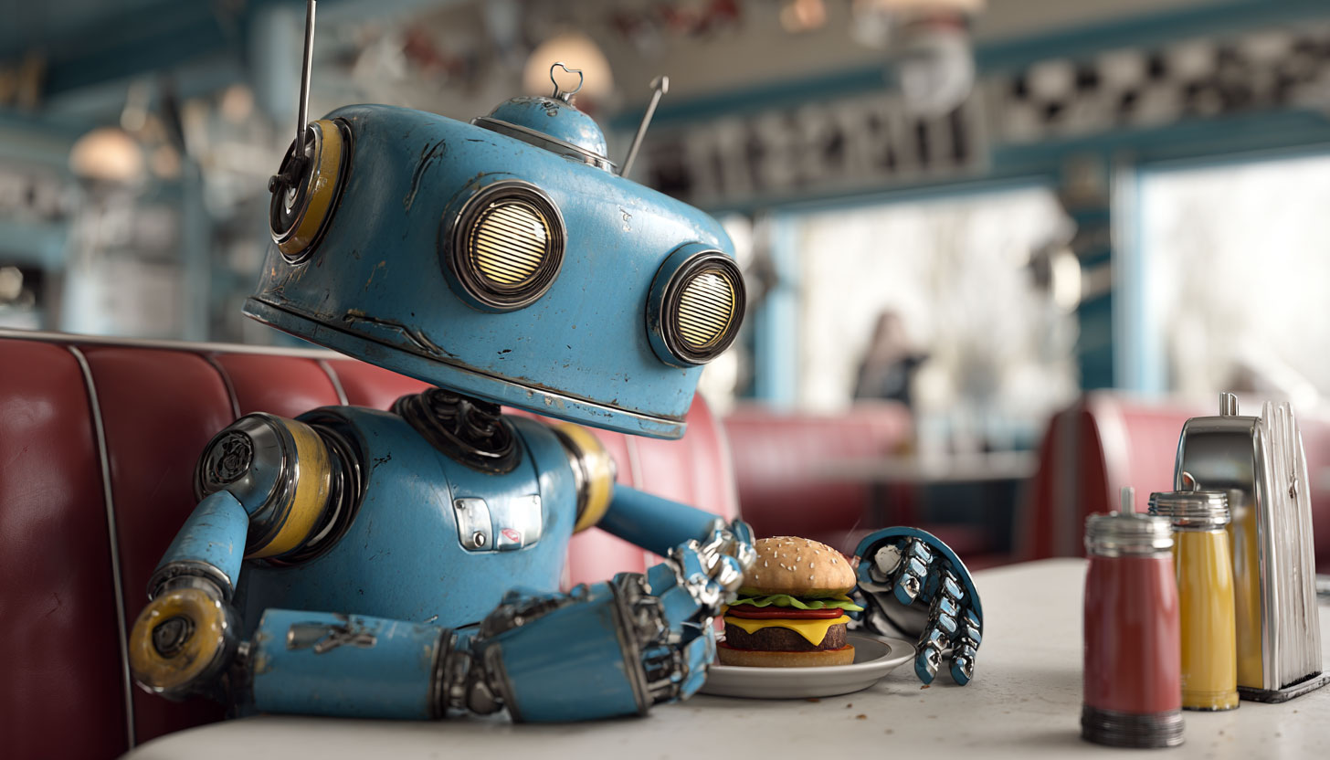 Bing Robot Diner Eating