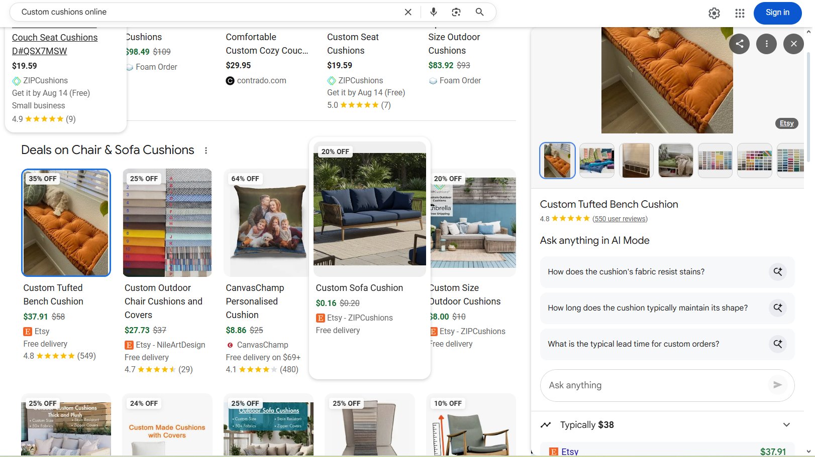 Les produits Google demandent n'importe quoi en mode IA