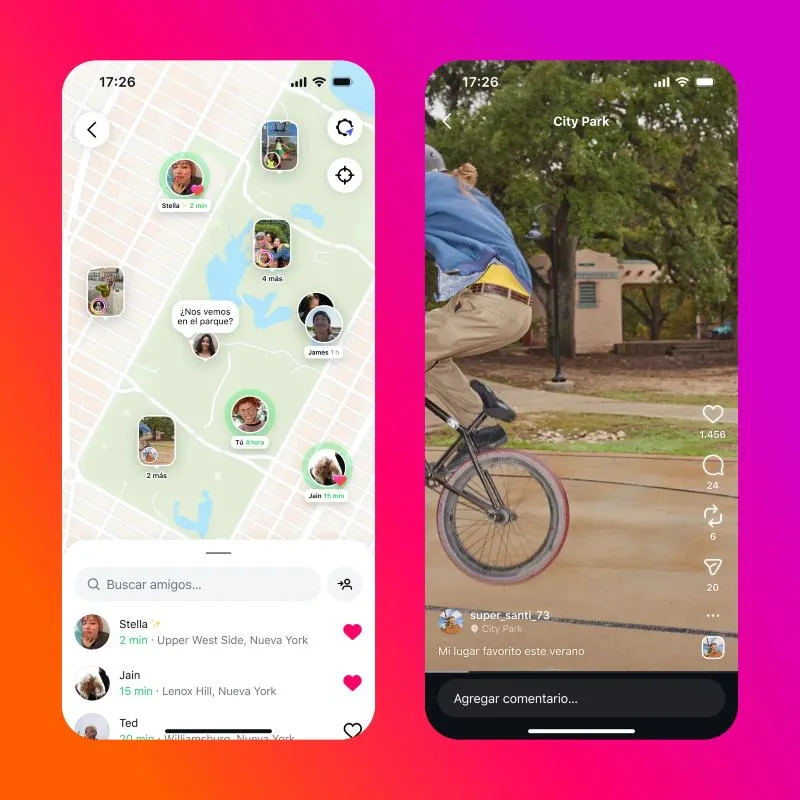 Emplacement de la carte Instagram
