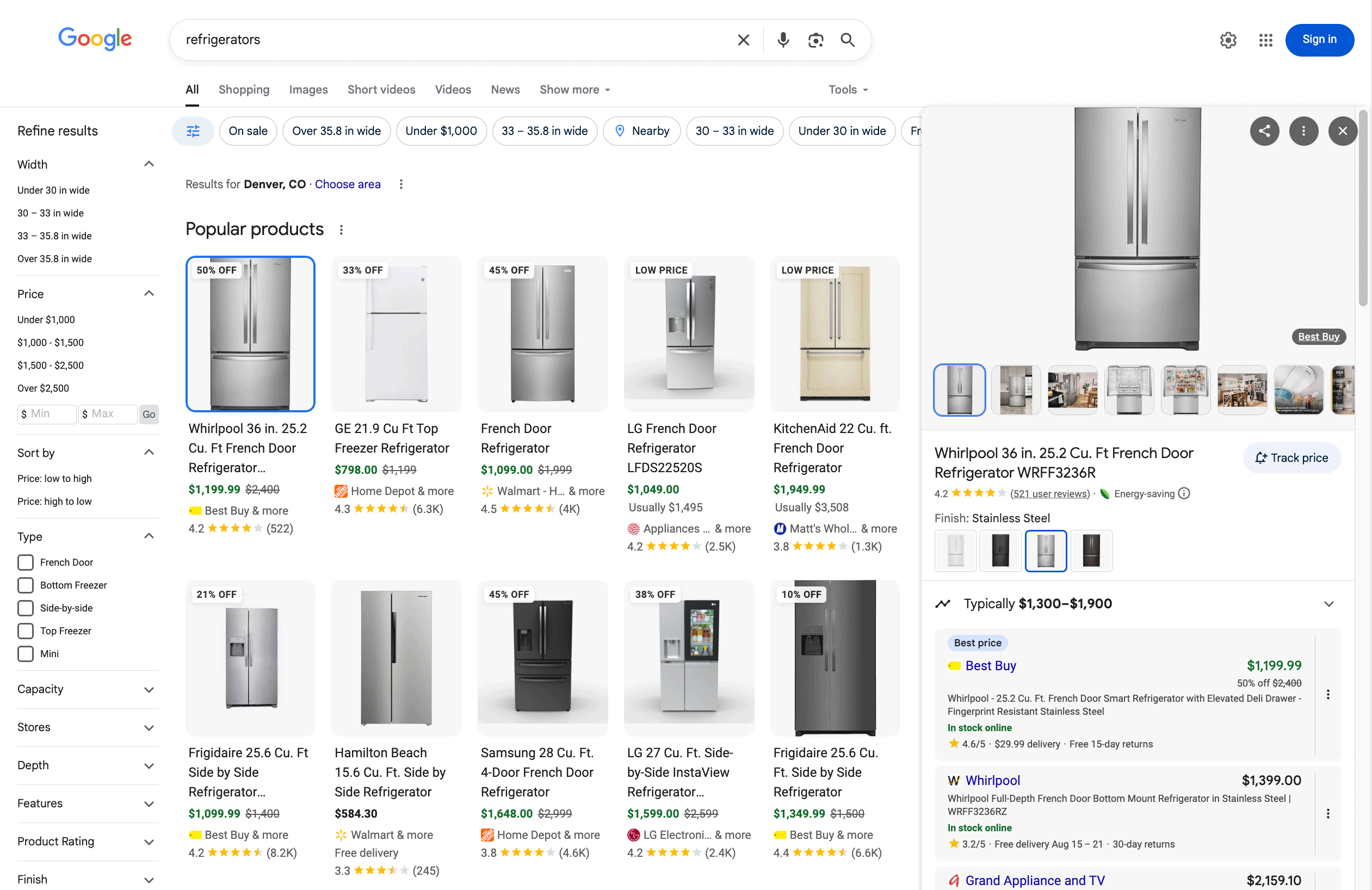 Étiquette d'économie d'énergie Google affichant sur les résultats gratuits des résultats du produit