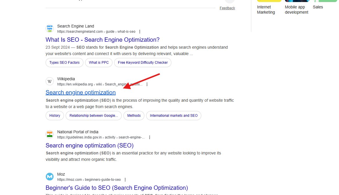 Couleur de titre Google URL