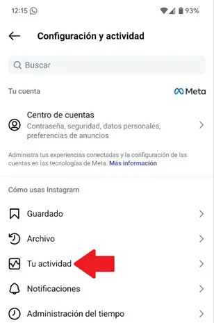Activité dans l'application