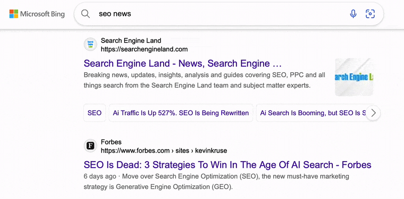 Nom audacieux de Bing