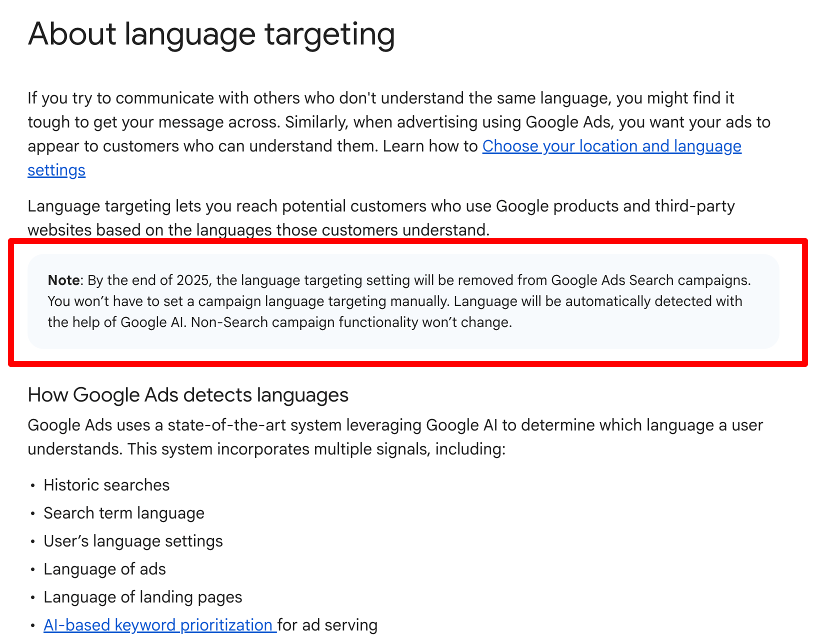 Google Ads Aidez Doc Lang Target